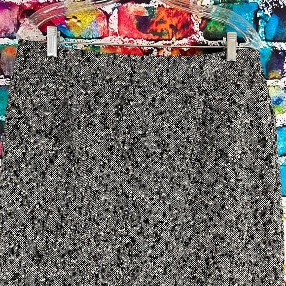 Vintage Talbots Sz 12 Tweed Black Cream Italian Wool Blend Midi Skirt - Picture 7 of 8